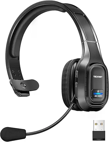 TECKNET Trucker Bluetooth Headset, Trucker Bluetooth Headphones with Microphone AI Noise Canceling Wireless38