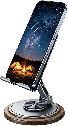 Foldable 360° Rotating Phone Stand for Desk | Cellphone Stand with Anti-Slip Base Portable Phone Holder